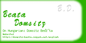 beata domsitz business card